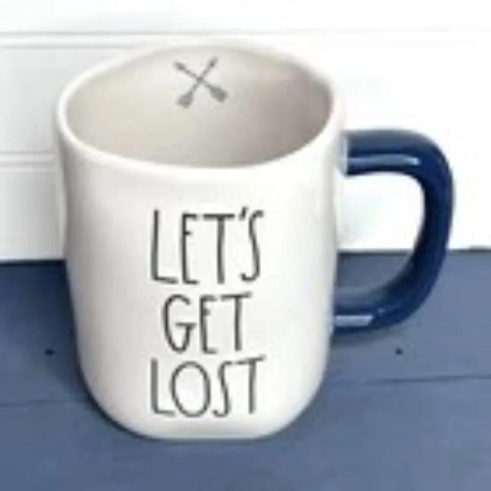 Rae Dunn Artisan Collection Ceramic Mug Lets Get Lost 20 Oz Coffee Cup NEW‎
